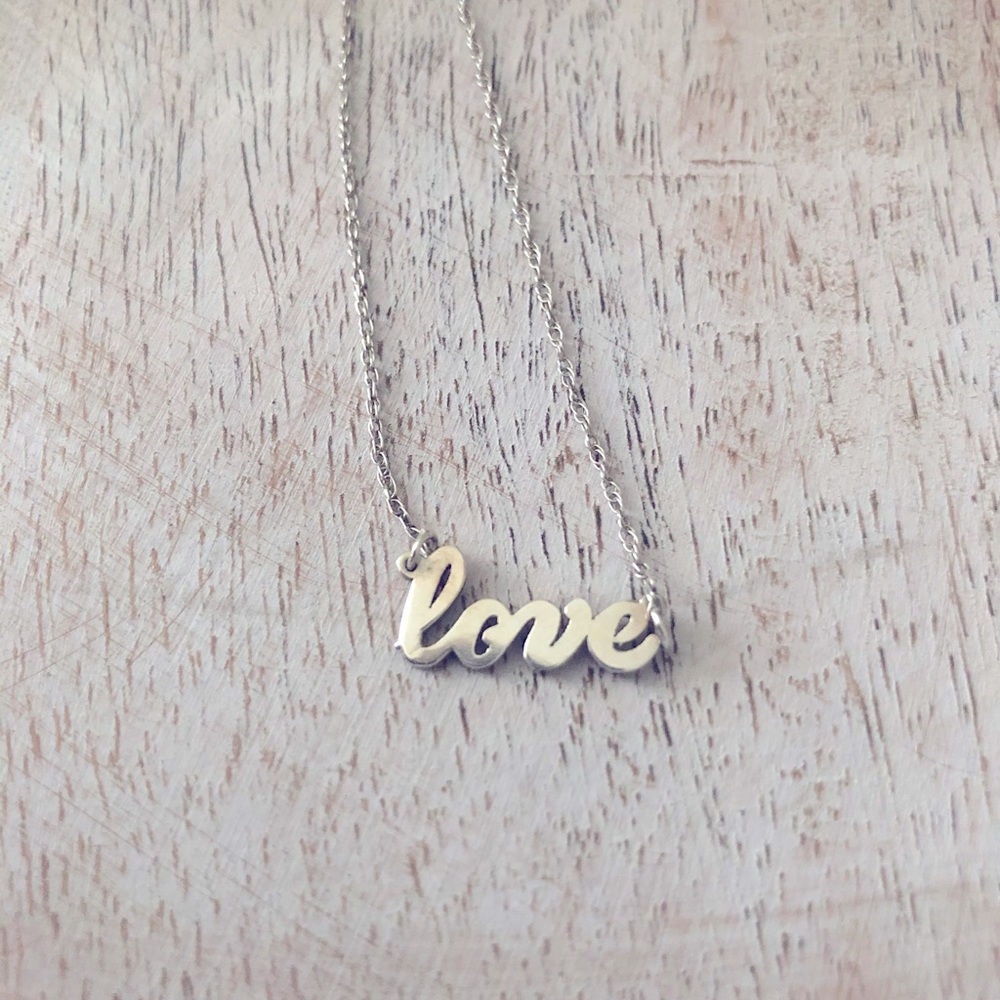 Jennifer Zeuner Cursive Love Necklace
